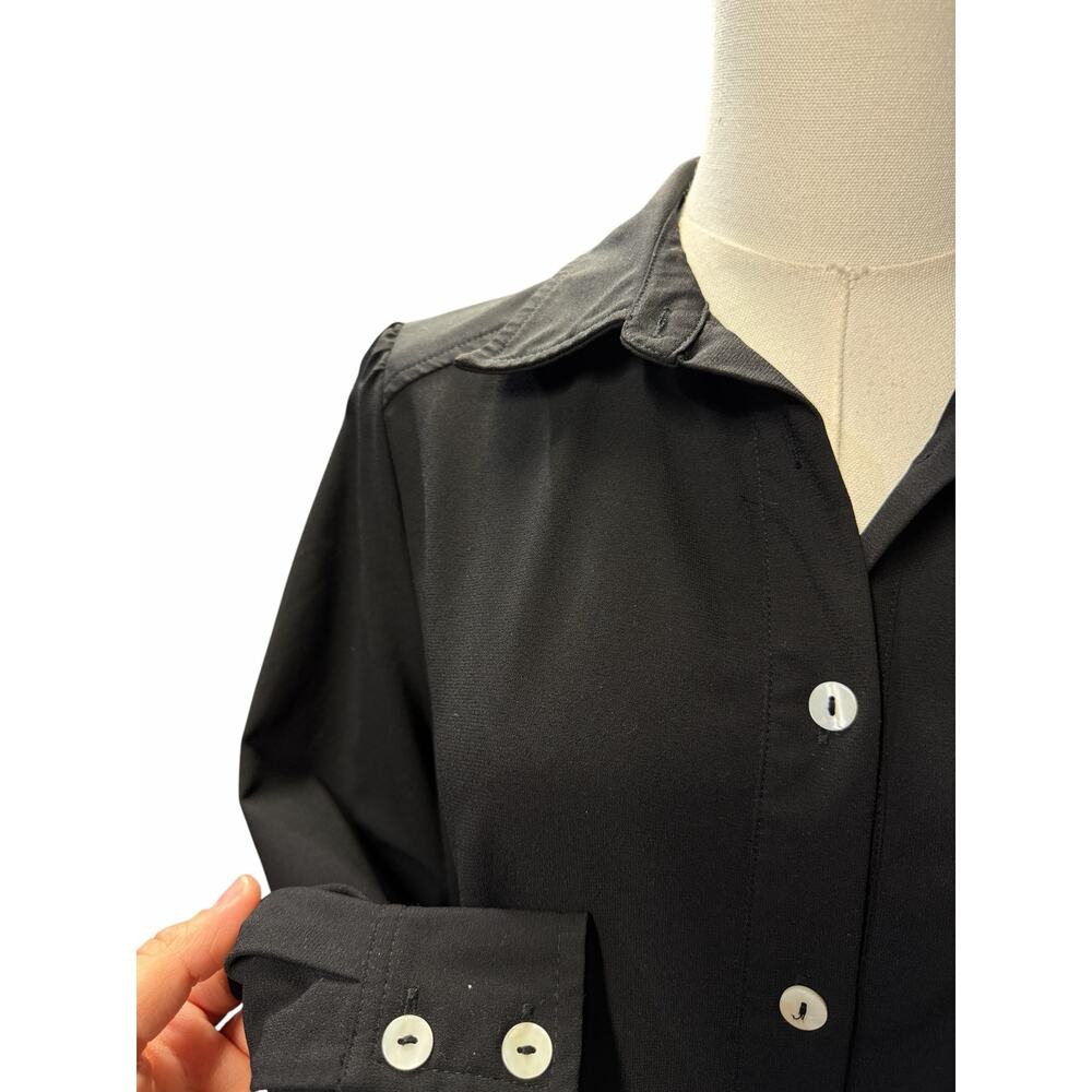 Tuckernuck Pomander Place Black Crepe Callahan Shirt Dress - Picture 5 of 8